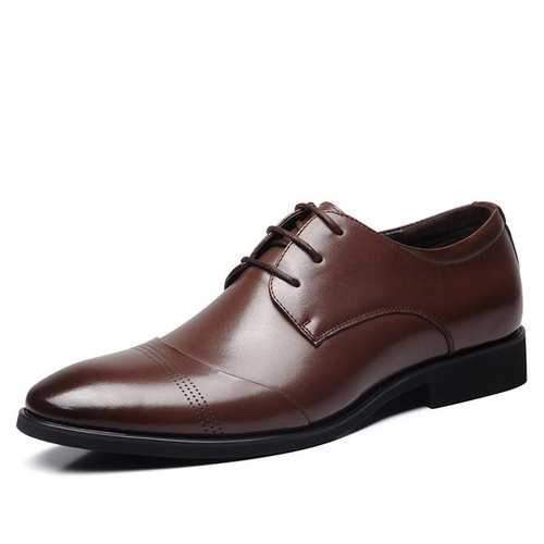 Men Classic Pointed Toe Lace Up Formal Dress Shoes