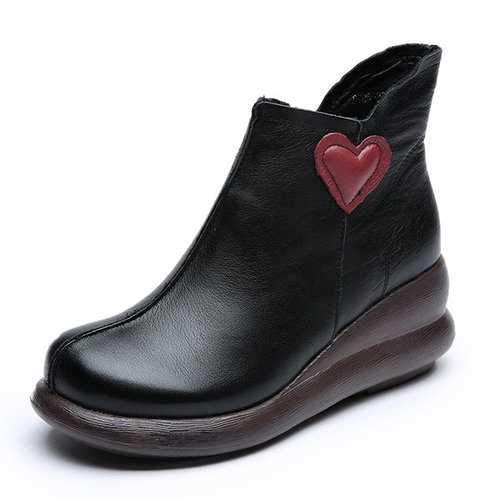 SOCOFY Retro Ankle Leather Boots