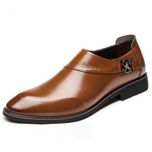 Men Pointed Toe Slip On Formal Dress Shoes