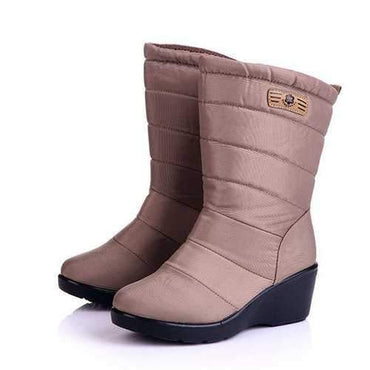 Down Cloth Wedges Snow Boots