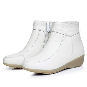 White Soft Sole Fur Lining Casual Boots