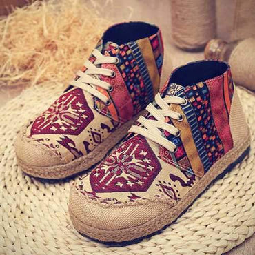 Vintage Colorful Pattern Boots