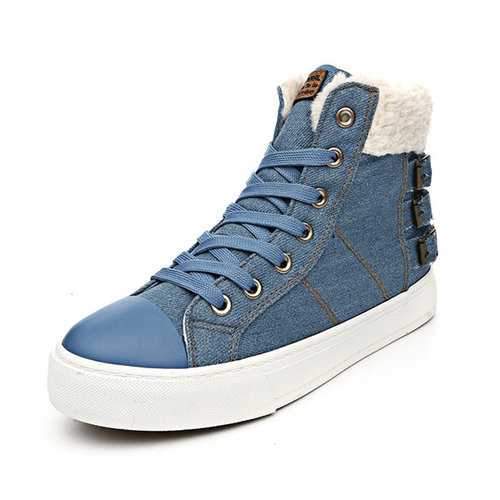 M.GENERAL Denim Fur Soft Boots