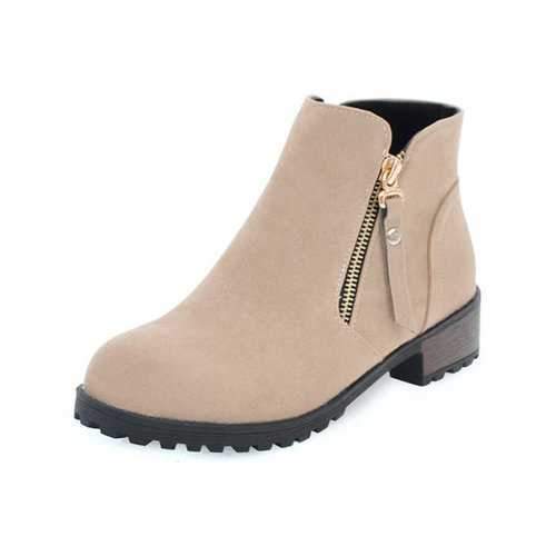 Plus Size Zipper Soft Leisure Boots