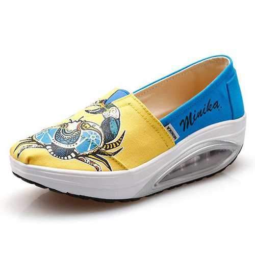 Crab Printing Rocker Sole Platform Casual Shoes