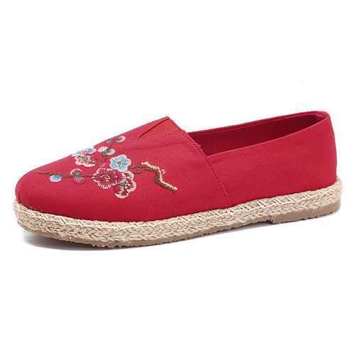 Plum Blossom Espadrilles Flat Shoes