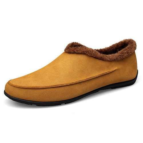 Men Plush Lining Non-slip Casual Slippers