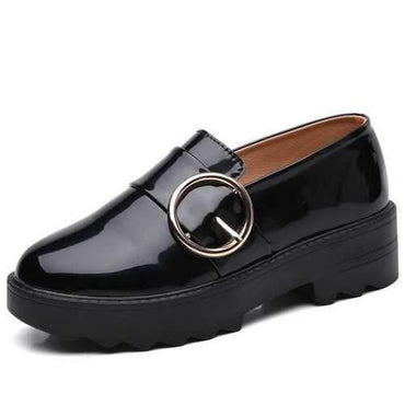 LANMARH Shiny Shallow Flat Loafers