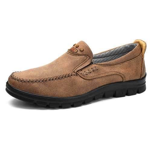 Large Size Men Comfy Microfiber Soft Slip On Casual Shoes