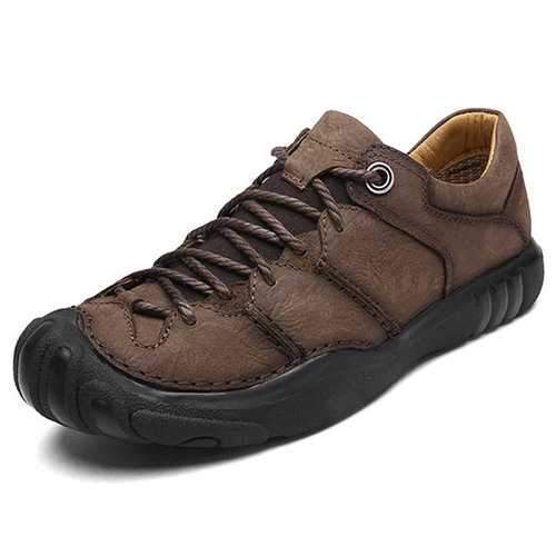 Men Cow Leather Anti-collision Outdoor Casual Shoes