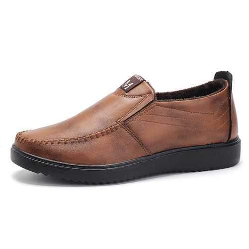 Men Warm Plush Lining Old Beijing Style Casual Shoes