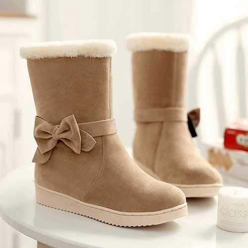 Bowknot Fur Lining Winter Boots