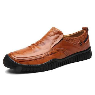 Men Cow Leather Slip On Casual Shoes