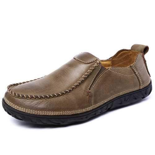 Men Stitching Genuine Leather Shoes