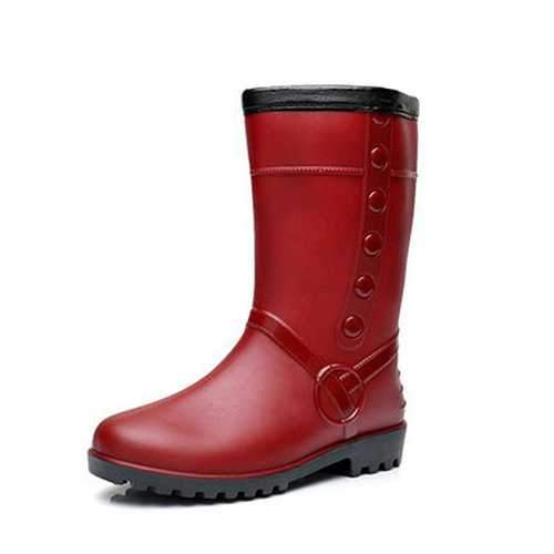 Red Waterproof Rain Boots