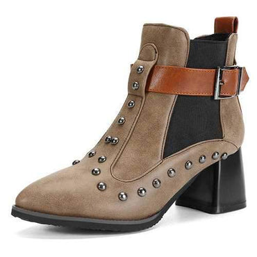 Large Size Button Rivet Boots