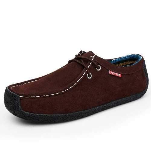 Men Suede Snail Lace Up Casual Shoes