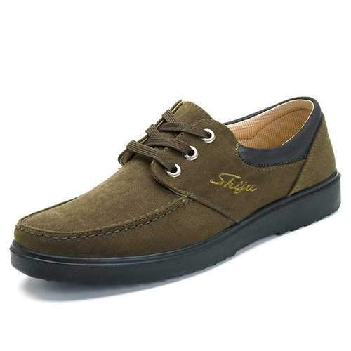 Men Fabric Lace Up Casual Shoes