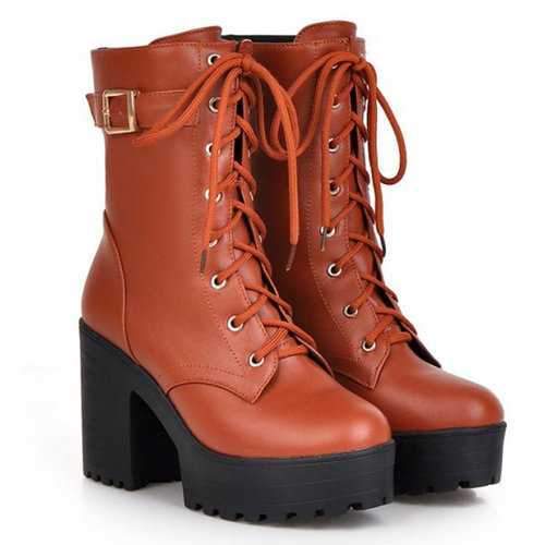 Lace Up Ankle Boots For Women