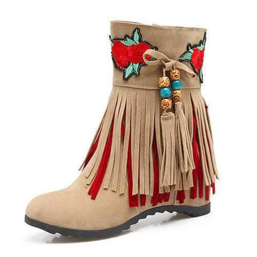 Large Size Tassel Flower Boots