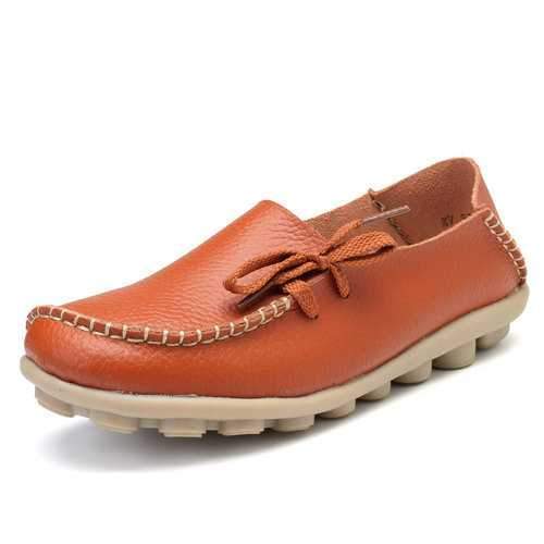 Leather Soft Flat Lazy Shoes