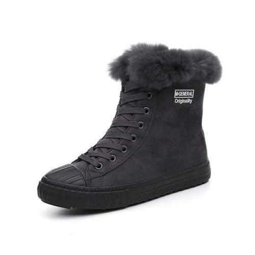M.GENERAL Leopard Lace Up Round Toe Boots