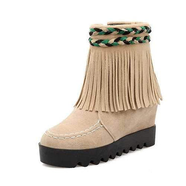 Large Size Tassel Woven Boots