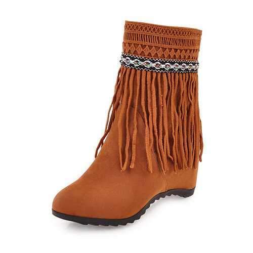 Large Size Tassel Boots