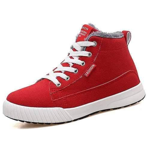 High Top Lace Up Warm Fur Casual Shoes