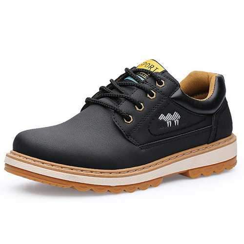 Men British Style Leather Lace Up Casual Shoes