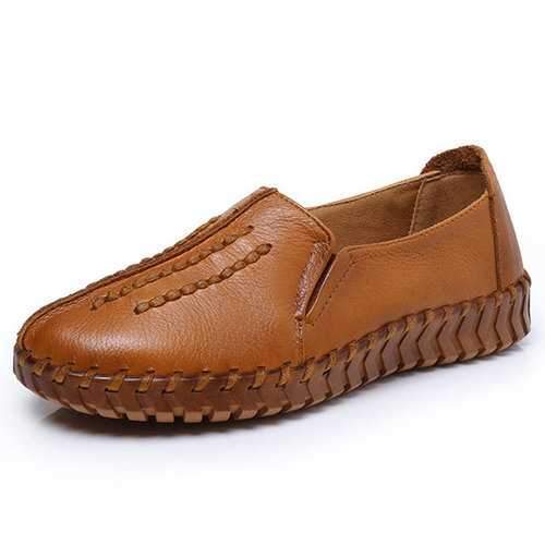 SOCOFY Retro Soft Flat Leather Shoes