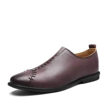 Men Hand Stitching Leather Loafers