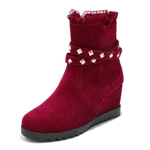 Plus Size Rhinestone Soft Zipper Retro Boots For Women