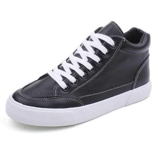 M.GENERAL Sewing Solid Lace Up Casual Shoes For Women