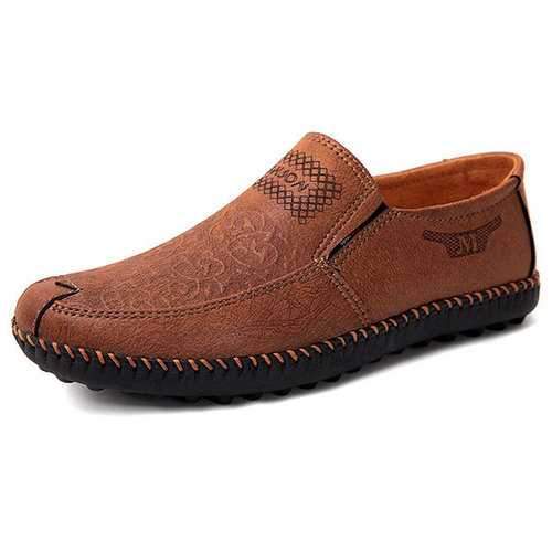 Men Old Peking Microfiber Leather Casual Flat Shoes