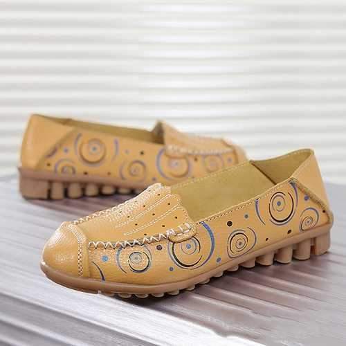 Pattern Hollow Out  Soft Loafers