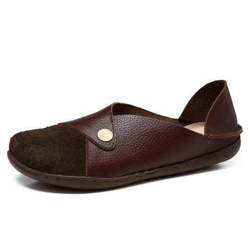 SOCOFY Soft Flat Leather Shoes