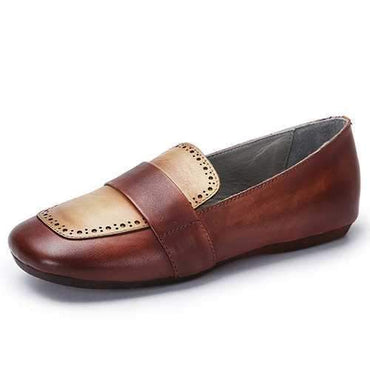 SOCOFY Retro Flat Leather Shoes