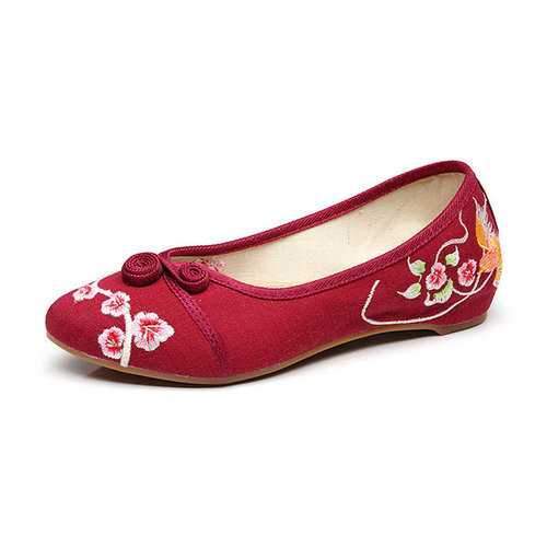 Chinese Button Flower Embroidery Flats