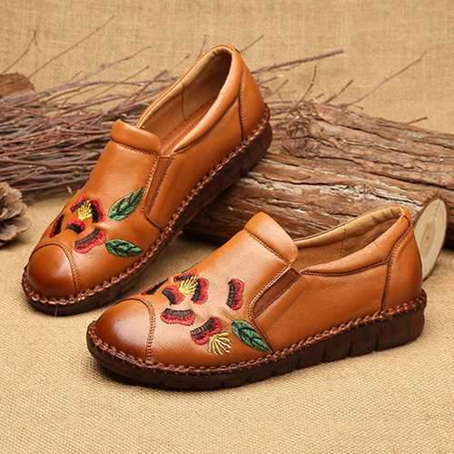 Embroidered Soft Vintage Shoes