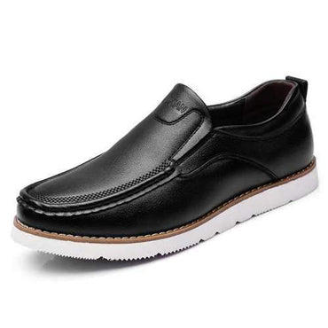 Men Black Microfiber Leather Non-slip Casual Shoes