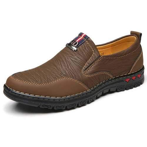 Men Microfiber Leather Soft Sole Slip On Casual Shoes