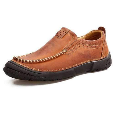 Men Cow Leather Wear-resistant Sole Casual Shoes