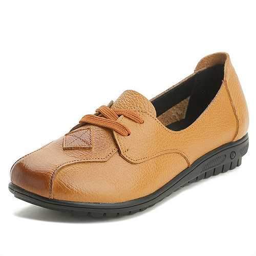 Large Size Leather Flat Shoes