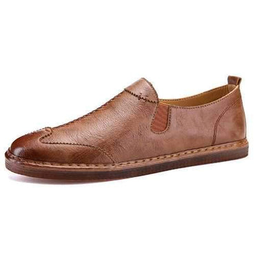 Men Microfiber Leather Low Top Slip On Casual Shoes