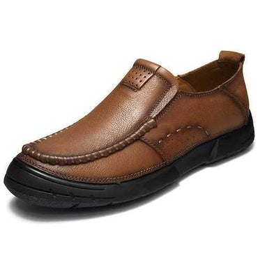 Men Cow Leather Anti-collision Toe Casual Shoes