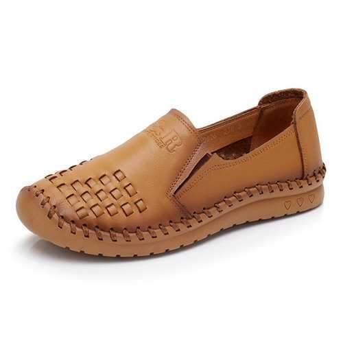 Leather Stitching Lazy Loafers