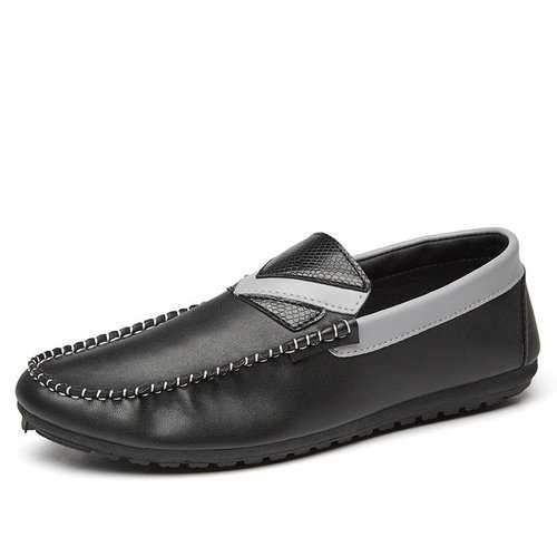 Men Soft Leather Low Top  Slip On Casual Shoes