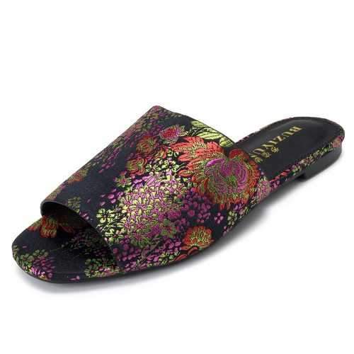 Floral Embroidered Slipper Casual shoes Polychrome Slippers