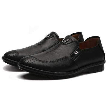 Men Soft Microfiber Leather Low-top Slip On Casual Shoes